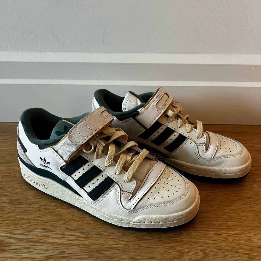 Worn once, adidas Forum 84 Low Off-White Bright Blue, size 7